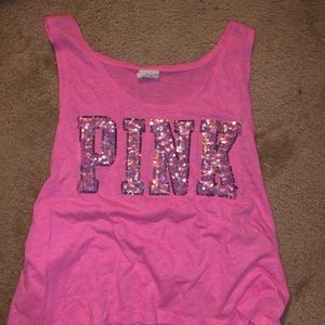 Pink Sparkle muscle shirt